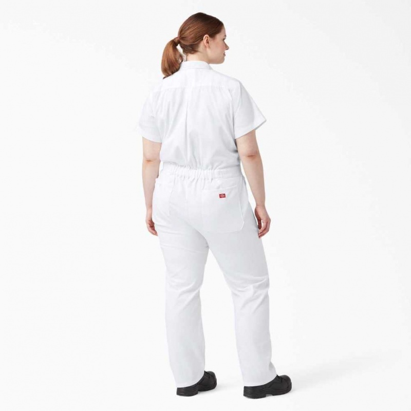 Dickies Plus FLEX Cooling Krátké Sleeve Coveralls Bílé | CZ0002261