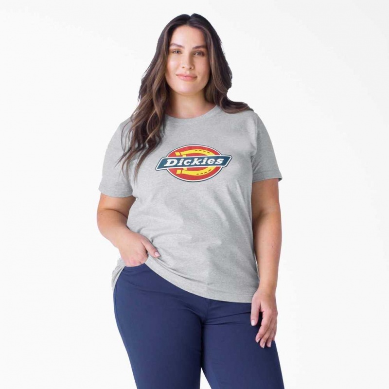 Dickies Plus Logo Grafická T-Shirt Heather Gray | CZ0000810