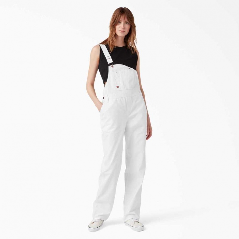 Dickies Relaxed Fit Bib Overalls Bílé | CZ0001602