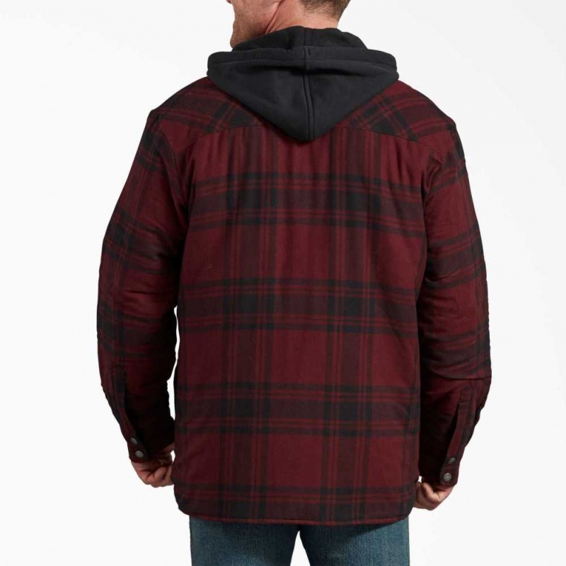 Dickies Relaxed Fit Icon S Kapucí Prošívaný Flannel Shirt Jacket Tmavě Černé | CZ0001333