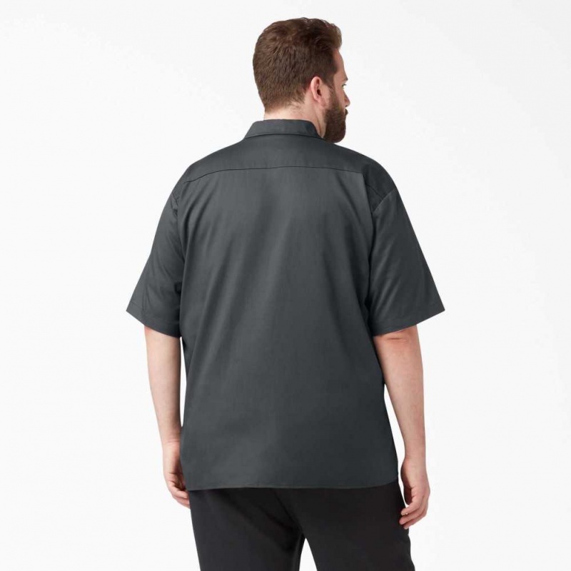 Dickies Relaxed Fit Krátké Sleeve Pracovní Shirt Charcoal Gray | CZ0000171