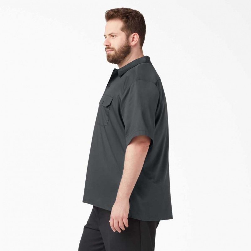 Dickies Relaxed Fit Krátké Sleeve Pracovní Shirt Charcoal Gray | CZ0000171