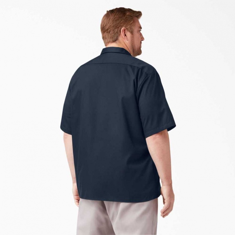 Dickies Relaxed Fit Krátké Sleeve Pracovní Shirt Tmavě Tmavě Blankyt | CZ0000189