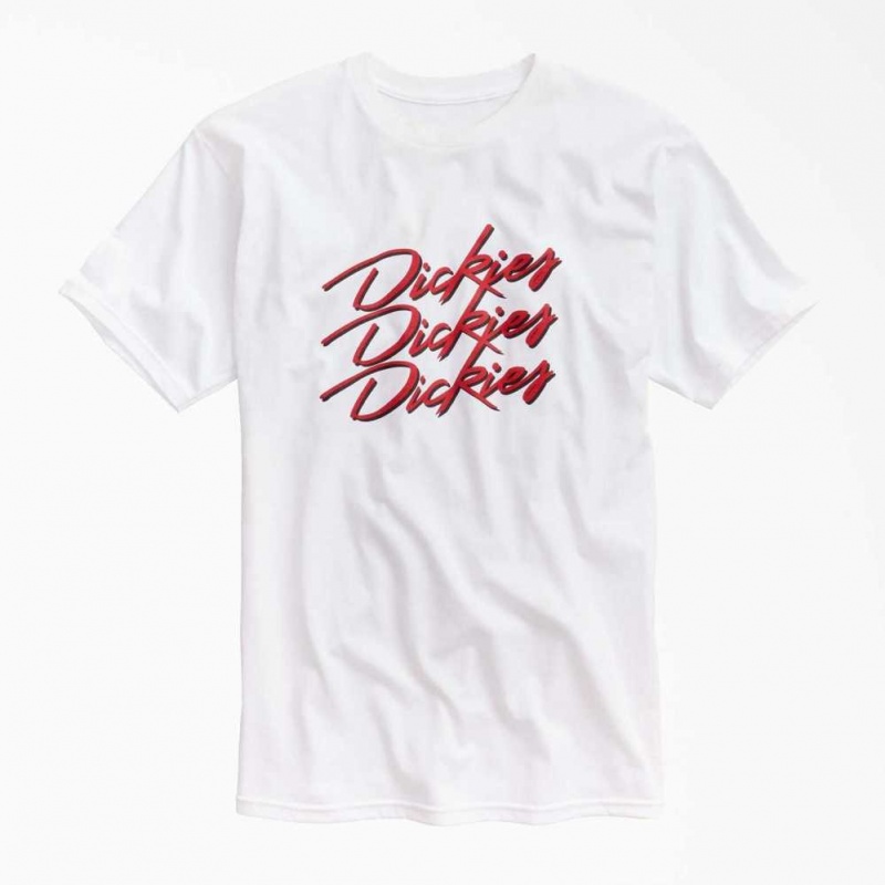 Dickies Retro Script Grafická T-Shirt Bílé | CZ0001013