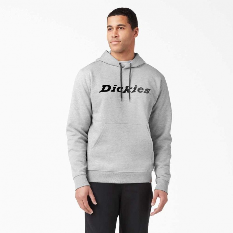 Dickies Script Logo Fleece Hoodie Heather Gray | CZ0001891