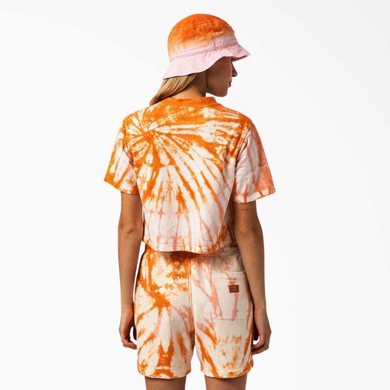 Dickies Seatac Tie-Dye Cropped T-Shirt Oranžové | CZ0000923