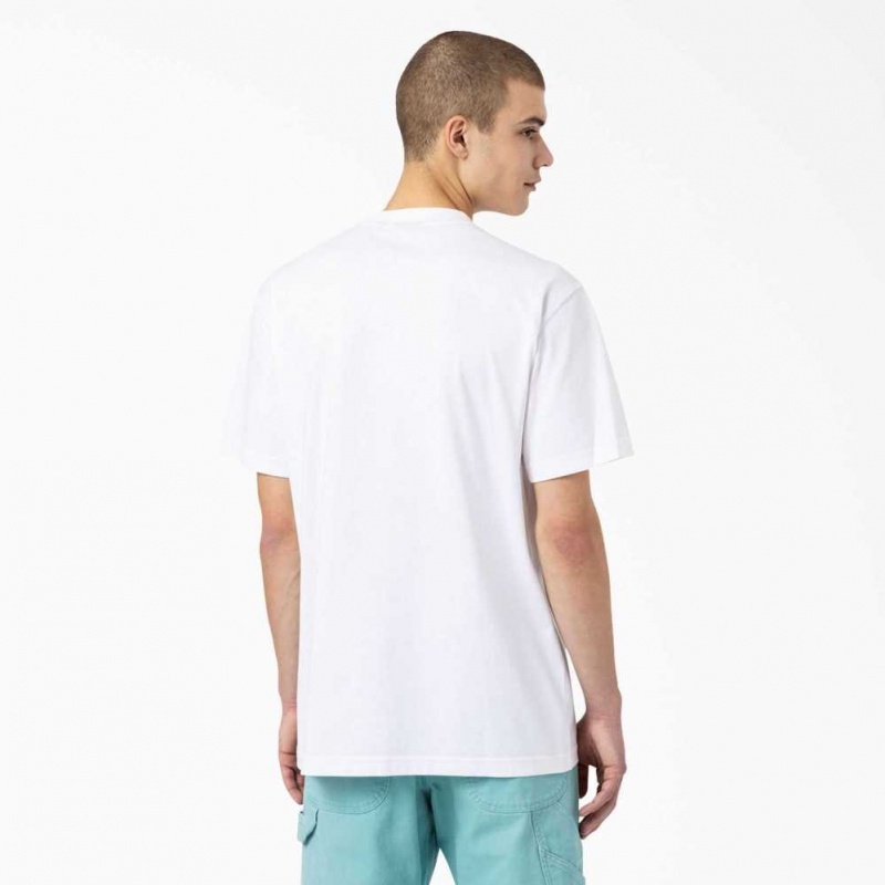 Dickies Skateboarding Mount Vista T-Shirt Bílé | CZ0001001