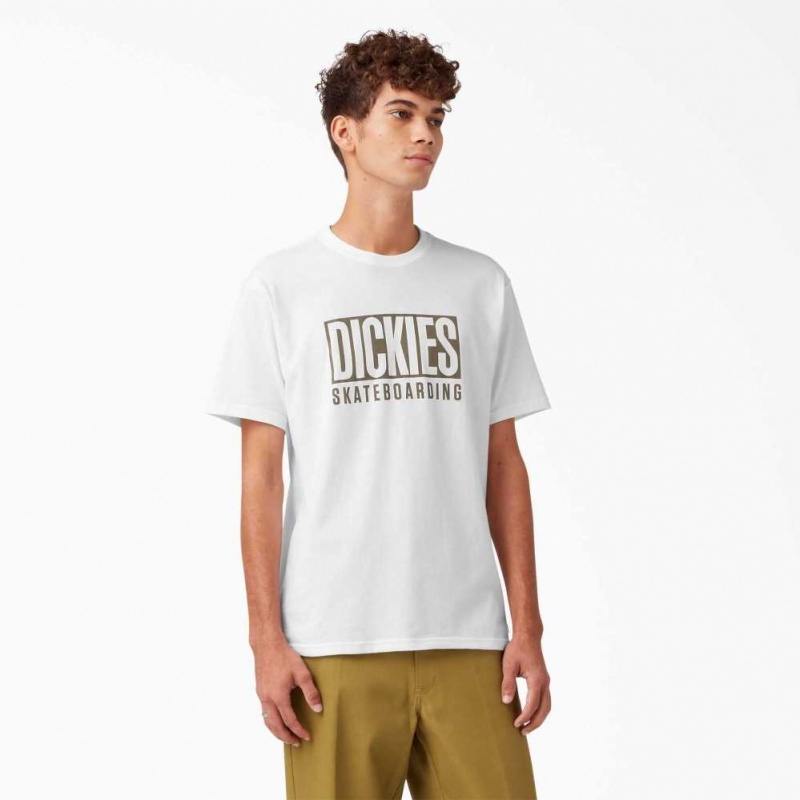 Dickies Skateboarding Relief Grafická T-Shirt Bílé | CZ0001002