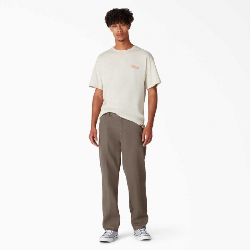 Dickies Skateboarding Slim Fit Pants Mushroom Contrast Topstitch | CZ0001163