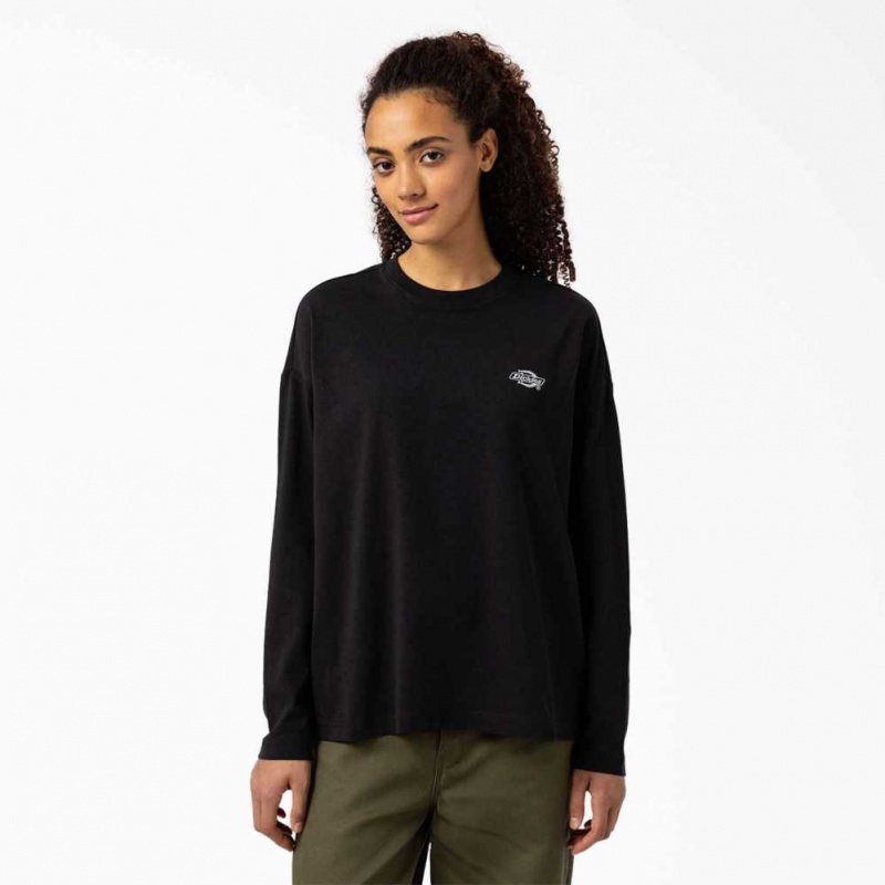 Dickies Summerdale Long Sleeve T-Shirt Černé | CZ0000558