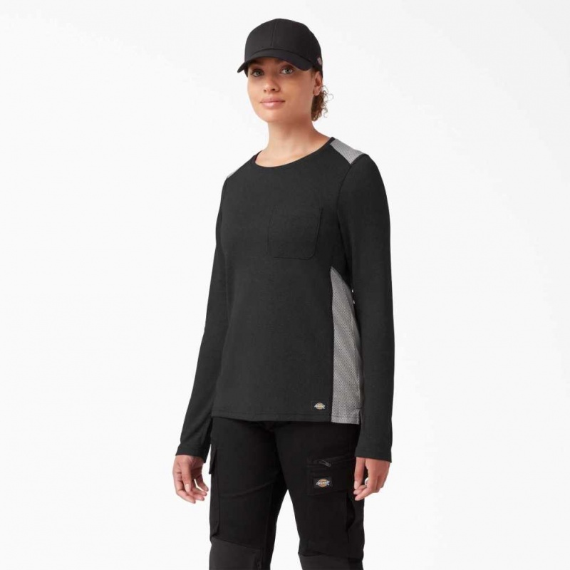 Dickies Temp-iQ® 365 Long Sleeve T-Shirt Černé | CZ0000565