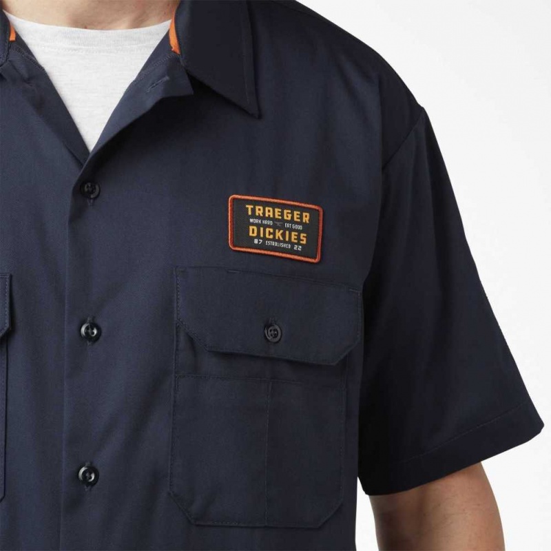 Dickies Traeger x Dickies Ultimate Grilling Shirt Tmavě Tmavě Blankyt | CZ0001218