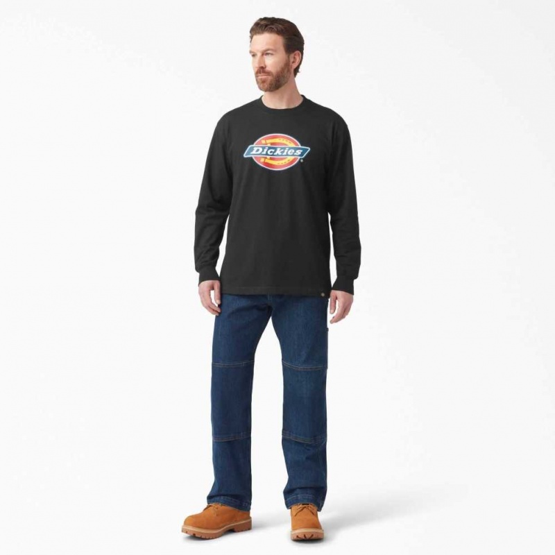 Dickies Tri-Color Logo Grafická Long Sleeve T-Shirt Černé | CZ0000491