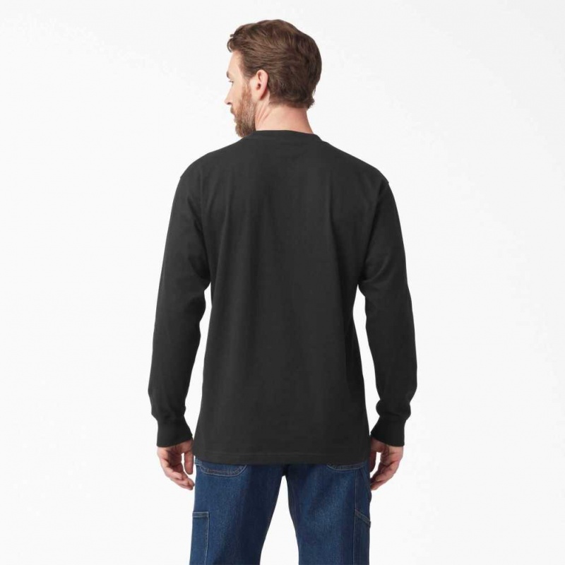 Dickies Tri-Color Logo Grafická Long Sleeve T-Shirt Černé | CZ0000514