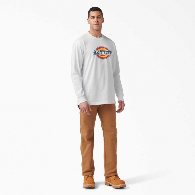 Dickies Tri-Color Logo Grafická Long Sleeve T-Shirt Bílé | CZ0000968