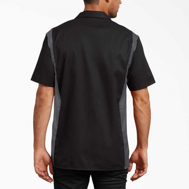 Dickies Two-Tone Krátké Sleeve Pracovní Shirt Černé Tmavě | CZ0000167