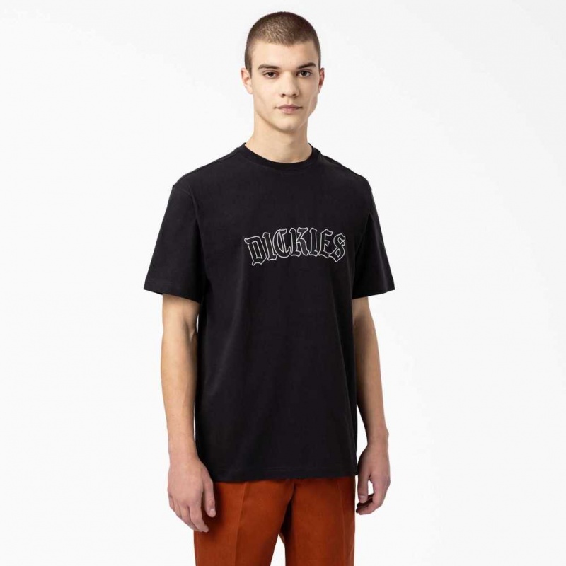 Dickies Union Springs Krátké Sleeve T-Shirt Černé | CZ0000554