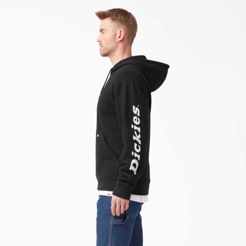 Dickies Vody Repellent Logo Sleeve Hoodie Černé | CZ0001822