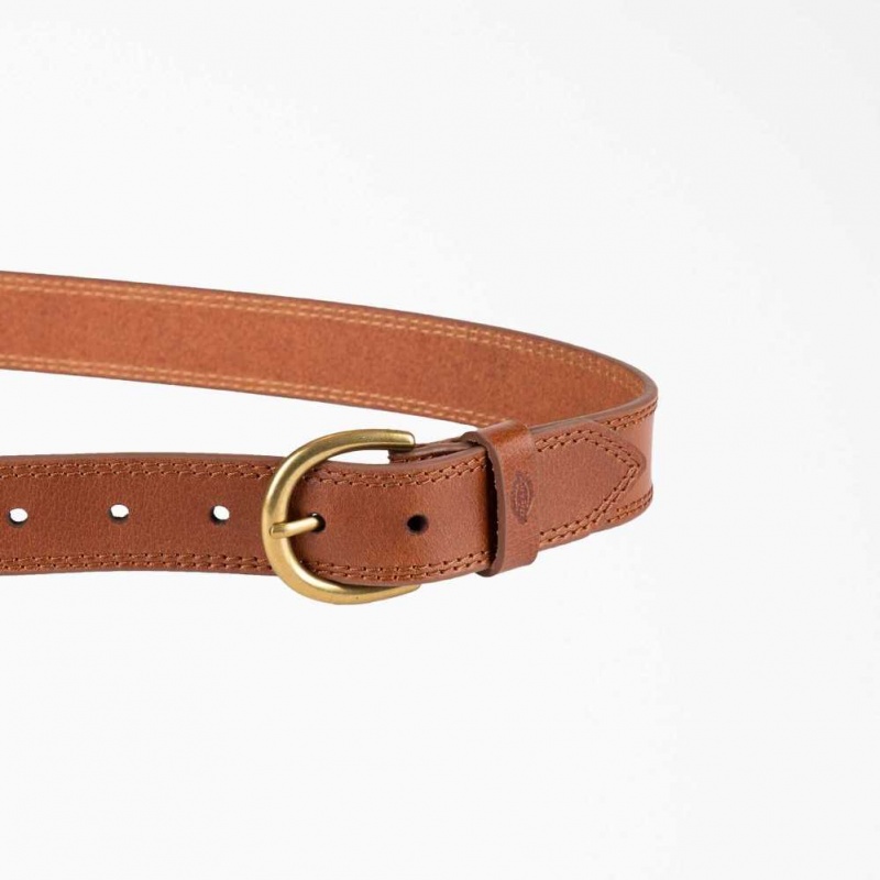 Dickies Women's Běžné Læder Belt Tan | CZ0002521